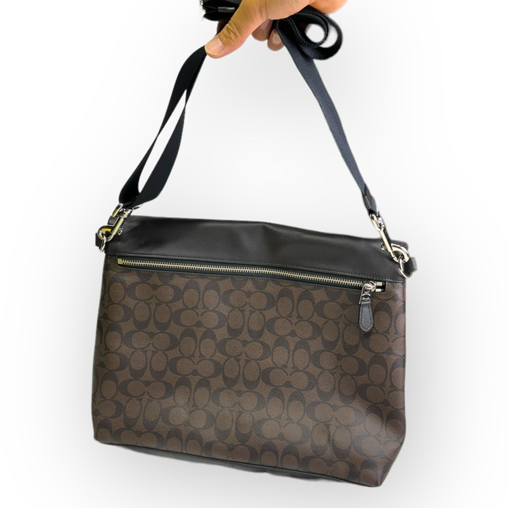 COACH Mens Signature Foldover City Tote 71796 Mahogany Brown New With Tag - Picture 6 of 12